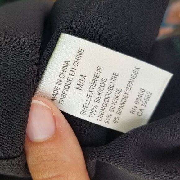 Theory Silk Green and Black Abstract Dot Print Camisole Spaghetti Strap Tank M - Picture 7 of 7